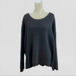 Old Navy | Oversized Crewneck Knit Sweater | Gray